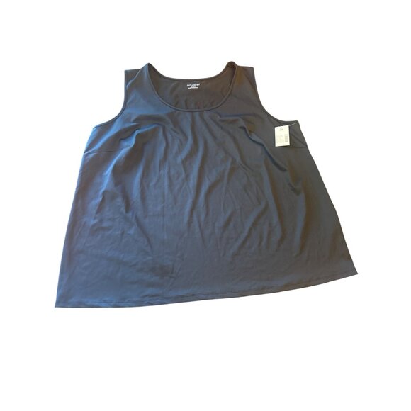 Catherines Womens Plus Size Black Tank Top 3X 26/28W Polyester & Spandex - Picture 1 of 6